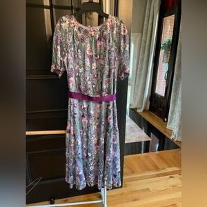 Tadashi Shoji embroidered lilac dress